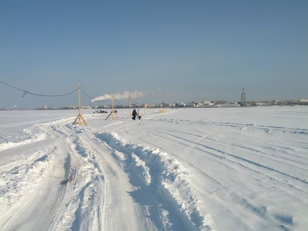 Frozen Nothern Dvina river