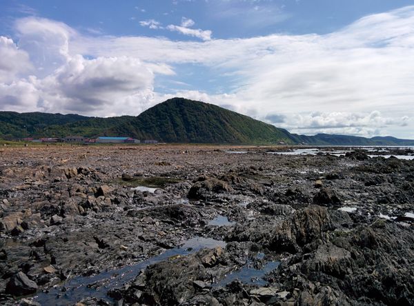 Uplifted part of the seafloor as a result of the August 2, 2007 earthquake